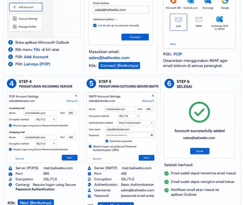 Panduan Setup Email Bisnis di Komputer (Microsoft Outlook)