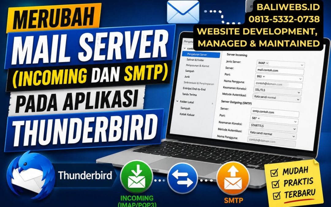 Video Tutorial : Cara Merubah Mail Server (Incoming & SMTP) Pada Aplikasi Thunderbird