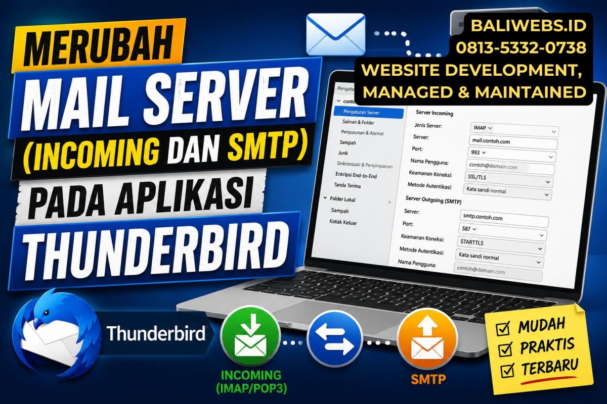 Video Tutorial : Cara Merubah Mail Server (Incoming & SMTP) Pada Aplikasi Thunderbird